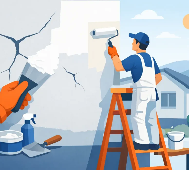 Repairing Paint Cracks in Render Properly